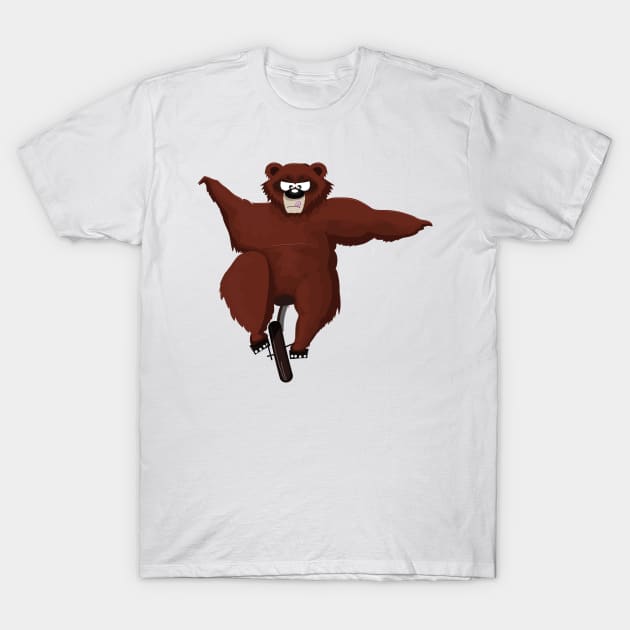 Bear on a unicycle T-Shirt by nickemporium1